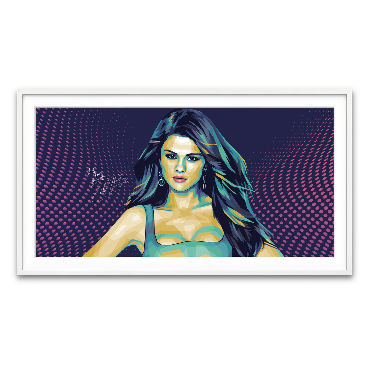 Framed Print 2x1 White