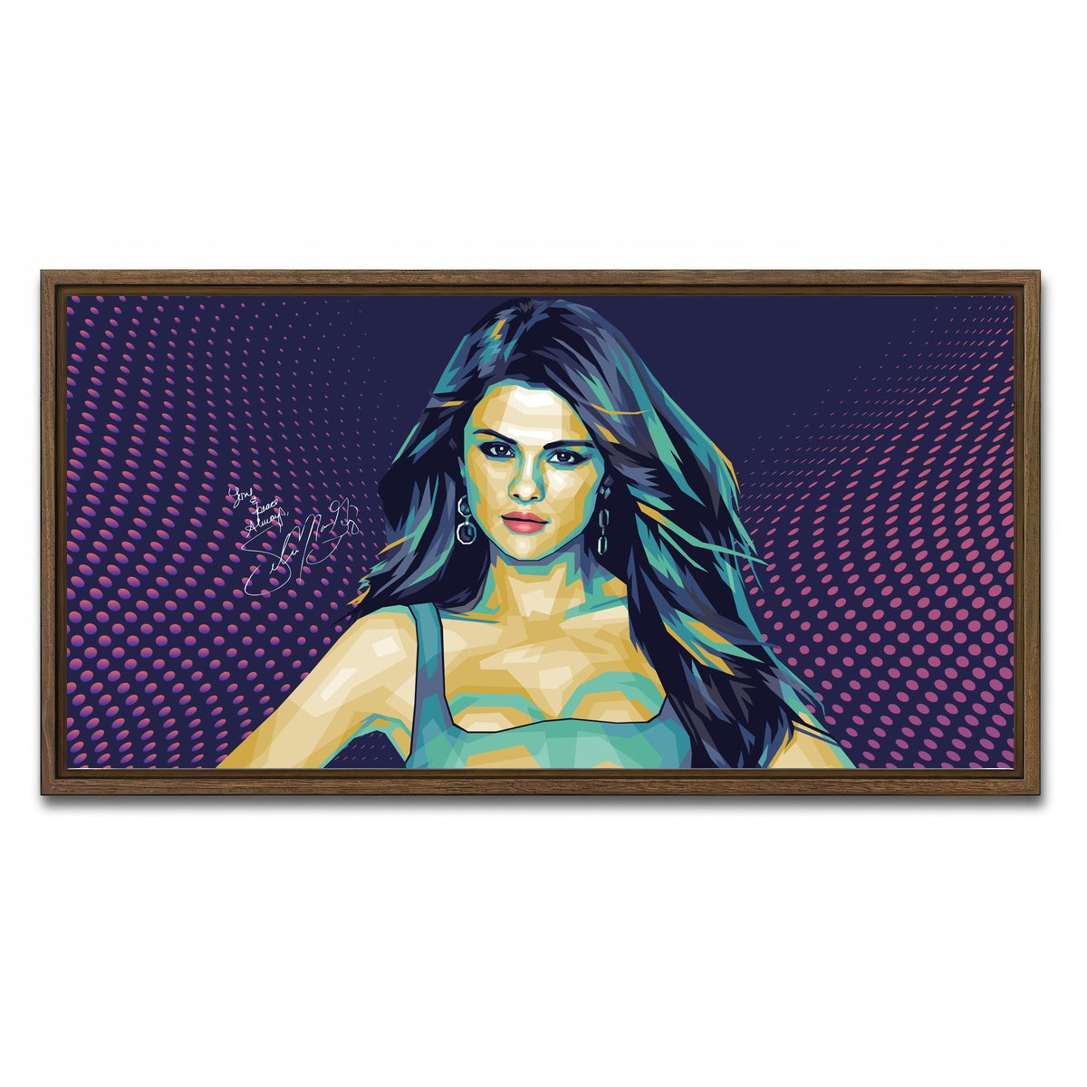 AUTO-MOCKUP WHITE | Selena Signature | 1 Piece | Walnut Framed Canvas | group=2x1