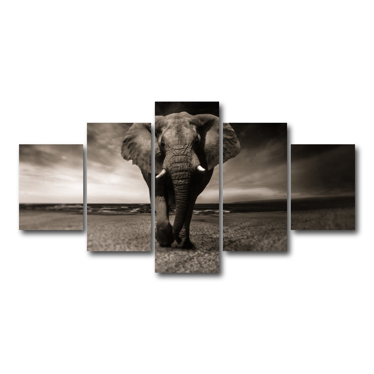 AUTO-MOCKUP WHITE | Sepia Elephant | 5 Piece | Gallery Wrap Canvas | group=5_short
