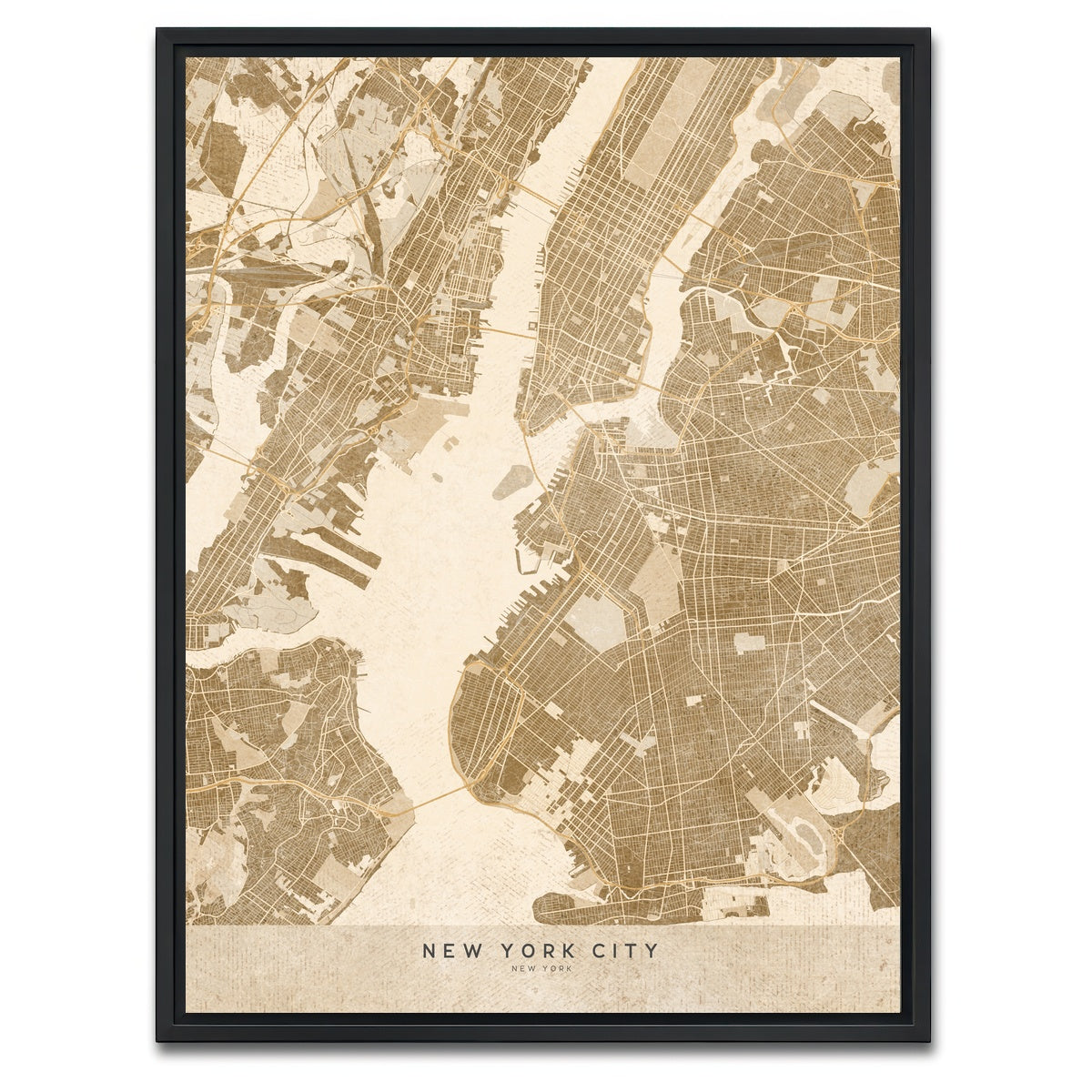 AUTO-MOCKUP WHITE | Sepia New York City | 1 Piece | Black Framed Canvas | group=3x4