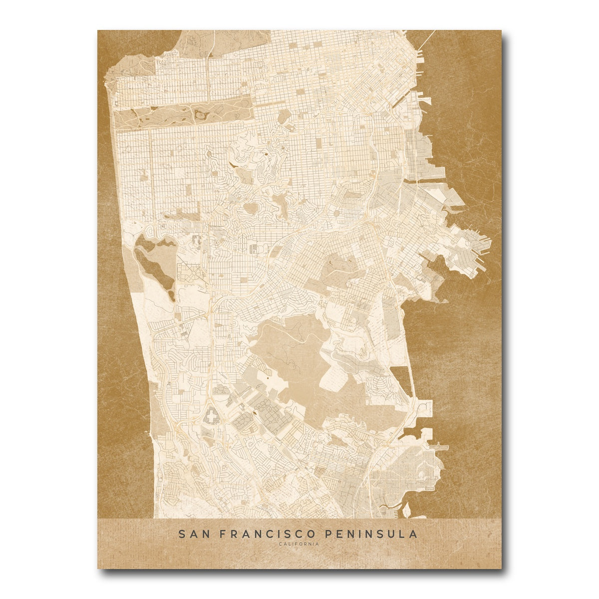 AUTO-MOCKUP WHITE | Sepia San Francisco Peninsula | 1 Piece | Gallery Wrap Canvas | group=3x4