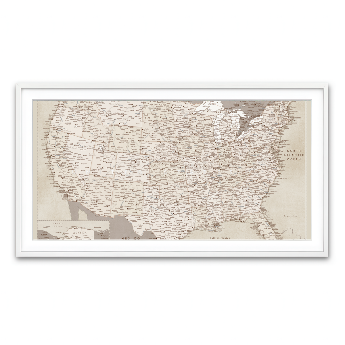 Framed Print 2x1 White