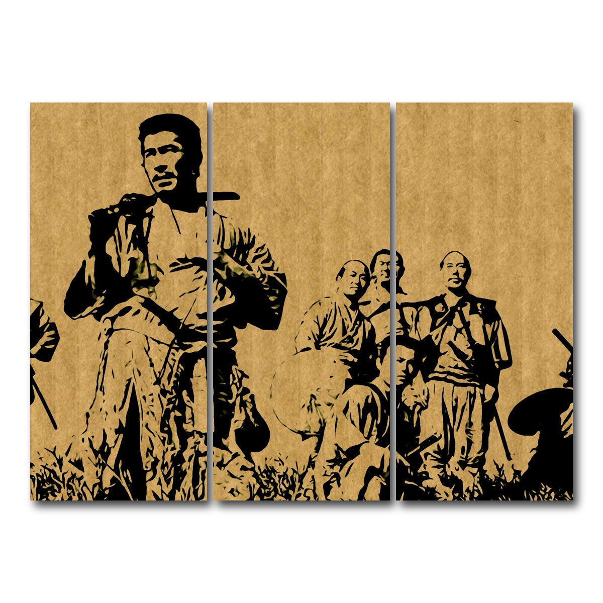 AUTO-MOCKUP WHITE | Seven Samurai | 3 Piece | Gallery Wrap Canvas | group=8x18