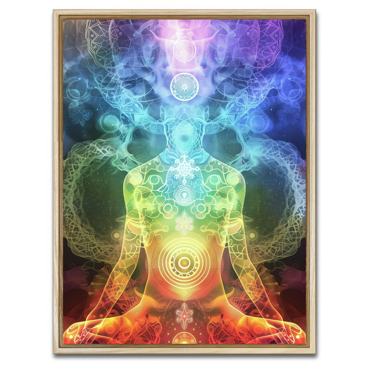 AUTO-MOCKUP WHITE | Seven chakras concept | 1 Piece | Natural Framed Canvas | group=3x4
