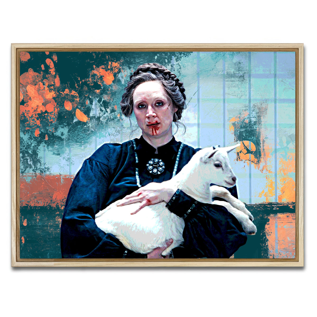 AUTO-MOCKUP WHITE | Severance Lorne & Her Goat | 1 Piece | Natural Framed Canvas | group=4x3
