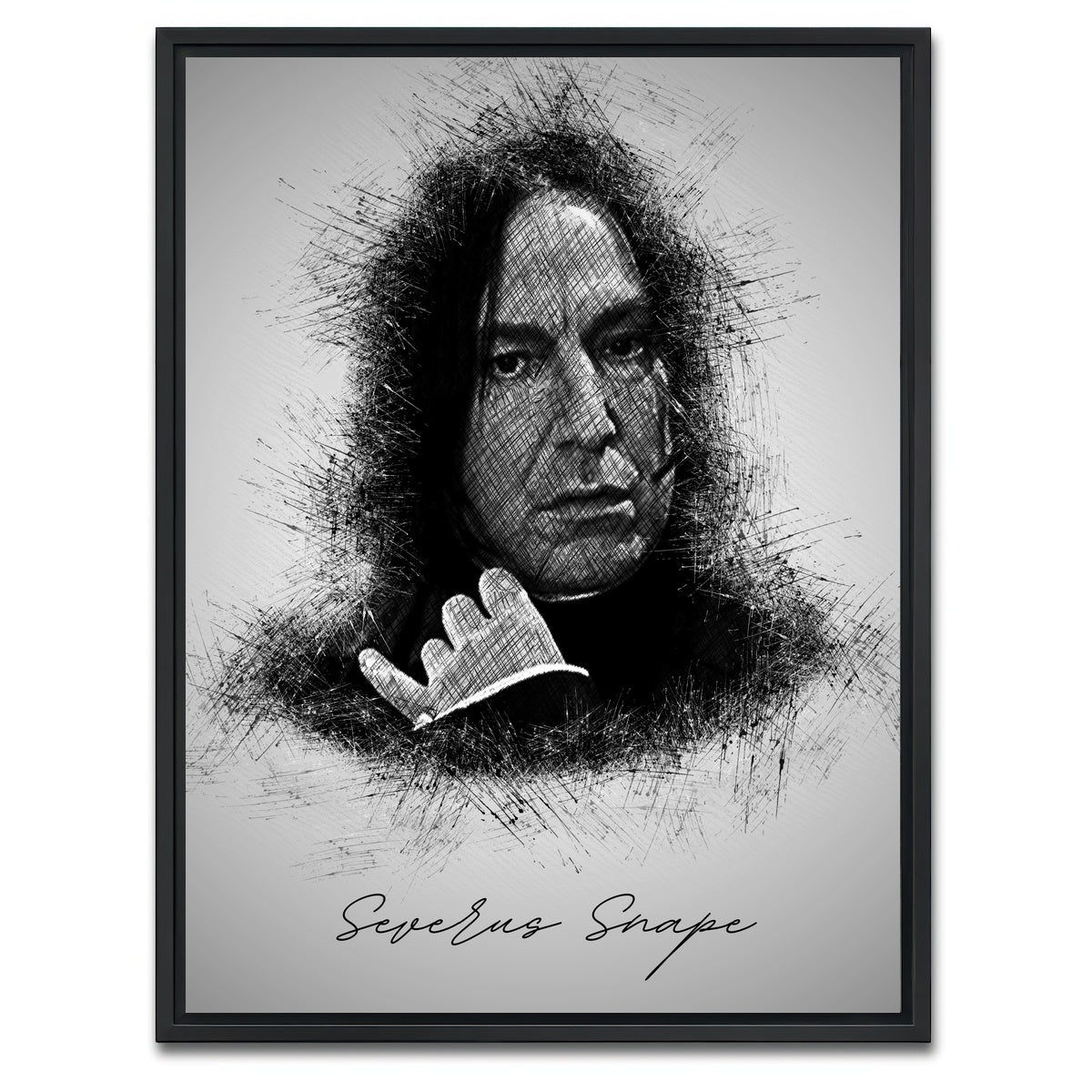 AUTO-MOCKUP WHITE | Severus Snape | 1 Piece | Black Framed Canvas | group=3x4