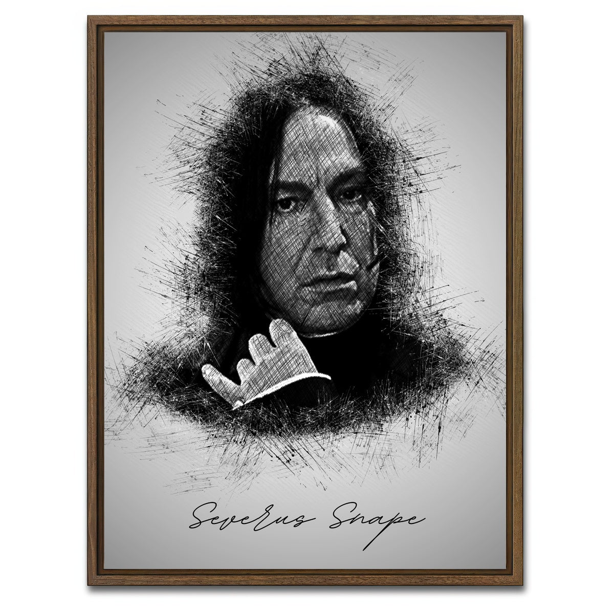 AUTO-MOCKUP WHITE | Severus Snape | 1 Piece | Walnut Framed Canvas | group=3x4