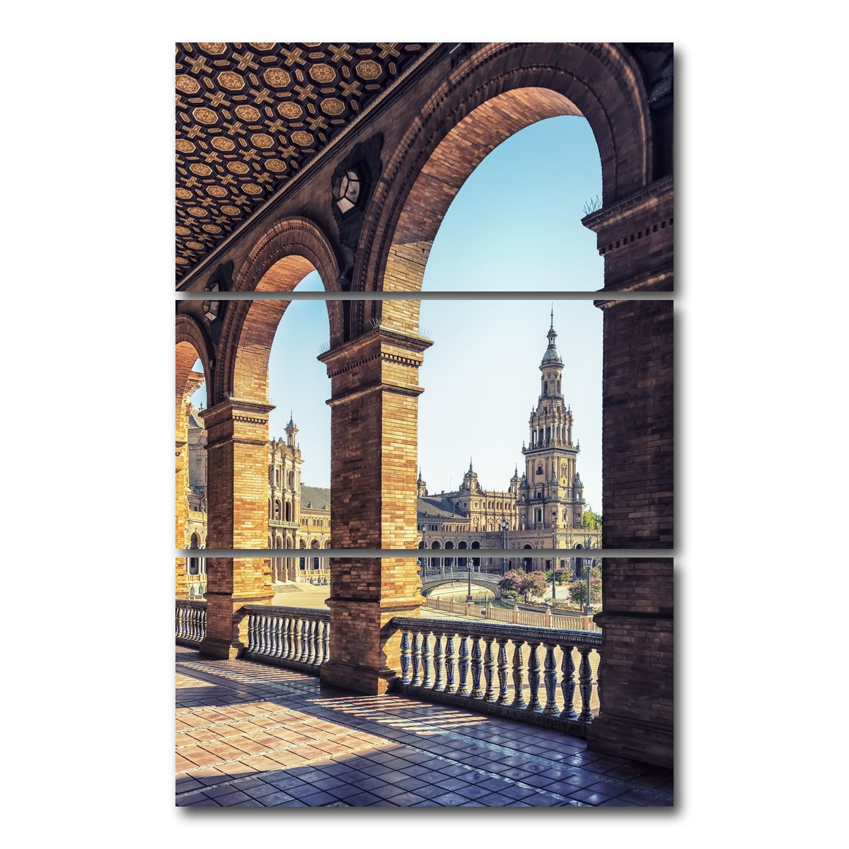 AUTO-MOCKUP WHITE | Seville City | 3 Piece | Gallery Wrap Canvas | group=12x24_stacked