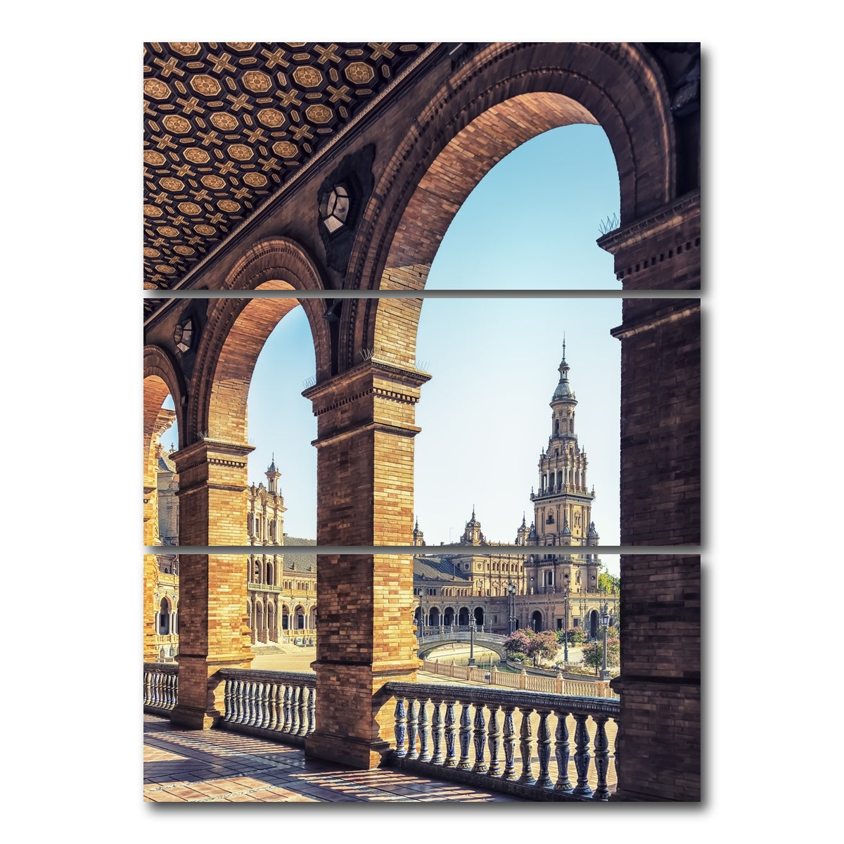AUTO-MOCKUP WHITE | Seville City | 3 Piece | Gallery Wrap Canvas | group=8x18_stacked