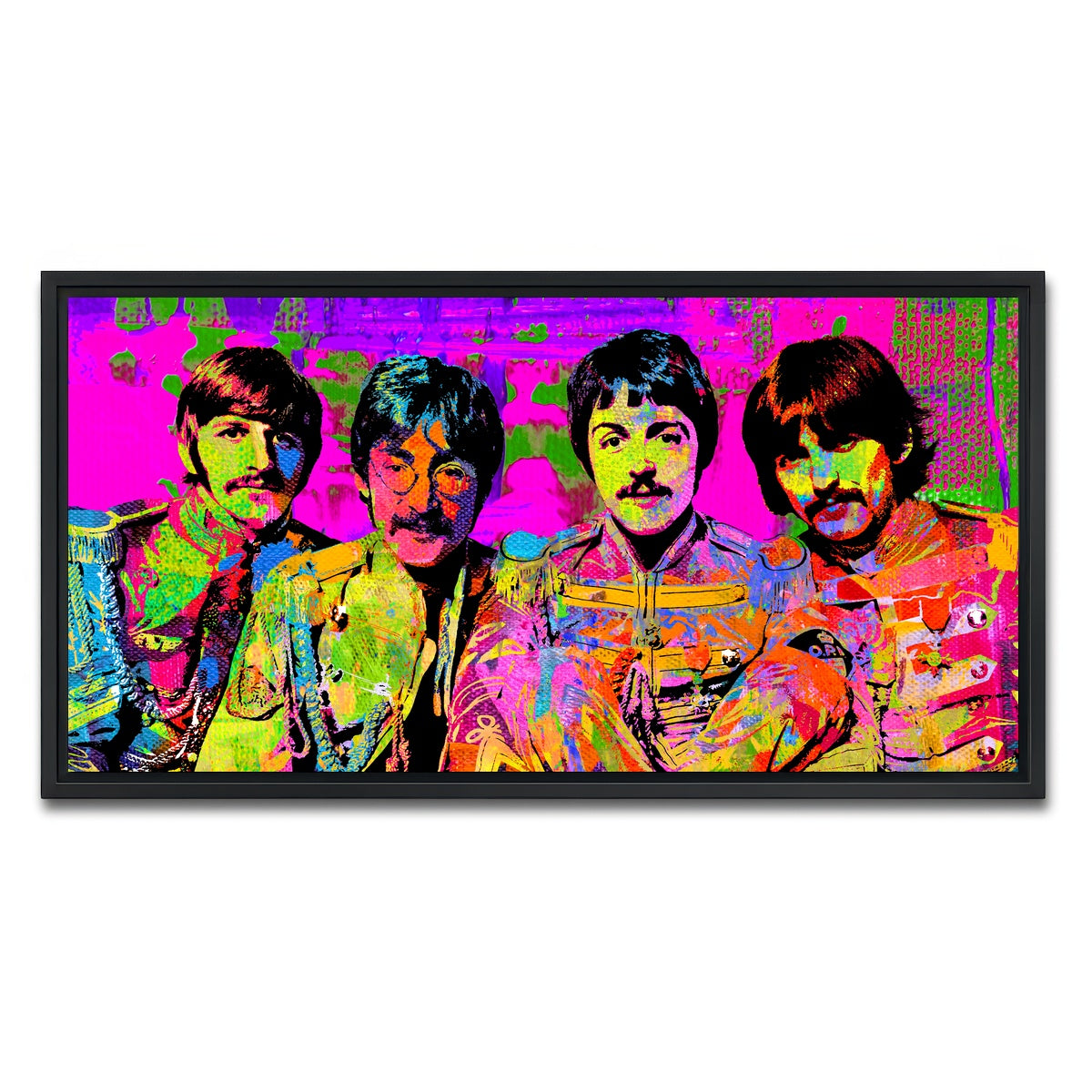 AUTO-MOCKUP WHITE | Sgt. Pepper's Beatles | 1 Piece | Black Framed Canvas | group=2x1