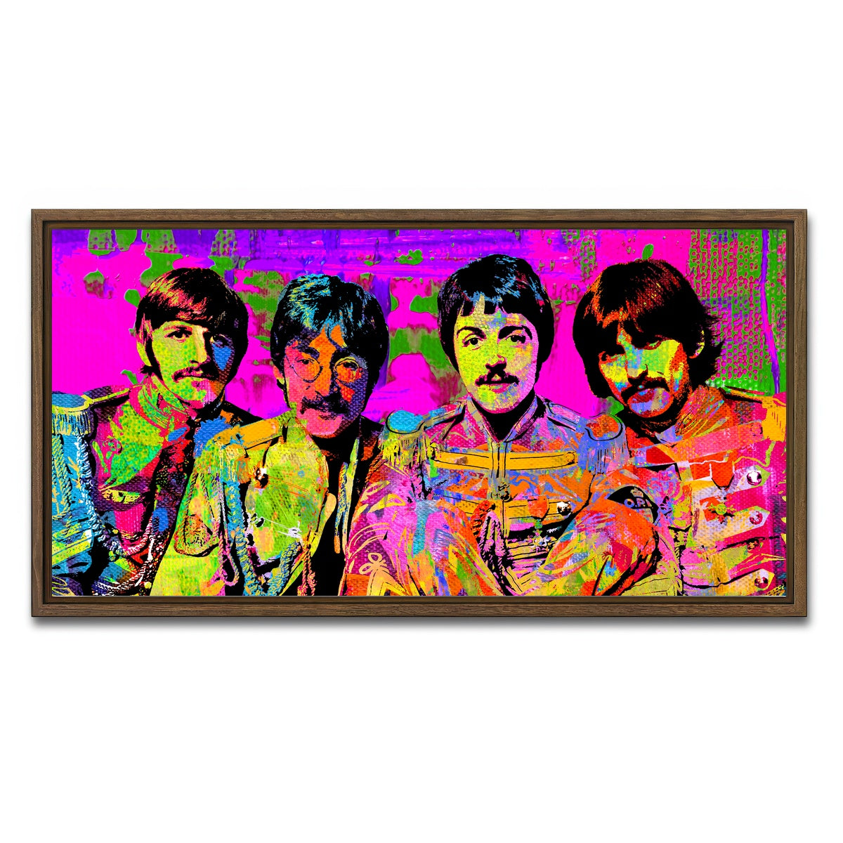 AUTO-MOCKUP WHITE | Sgt. Pepper's Beatles | 1 Piece | Walnut Framed Canvas | group=2x1