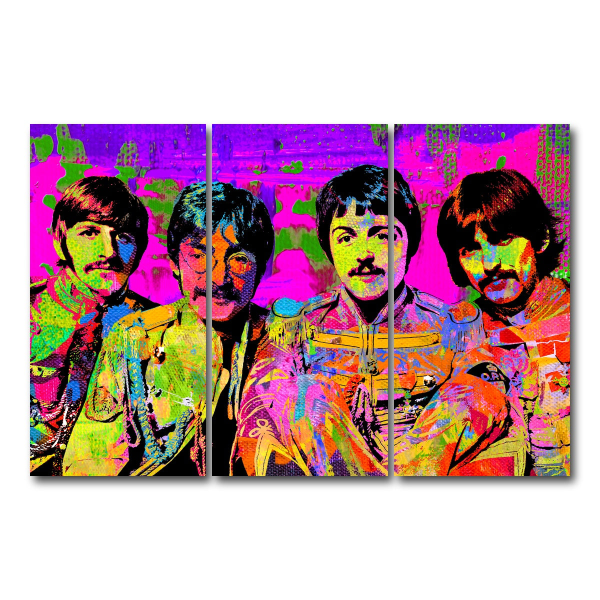 AUTO-MOCKUP WHITE | Sgt. Pepper's Beatles | 3 Piece | Gallery Wrap Canvas | group=12x24