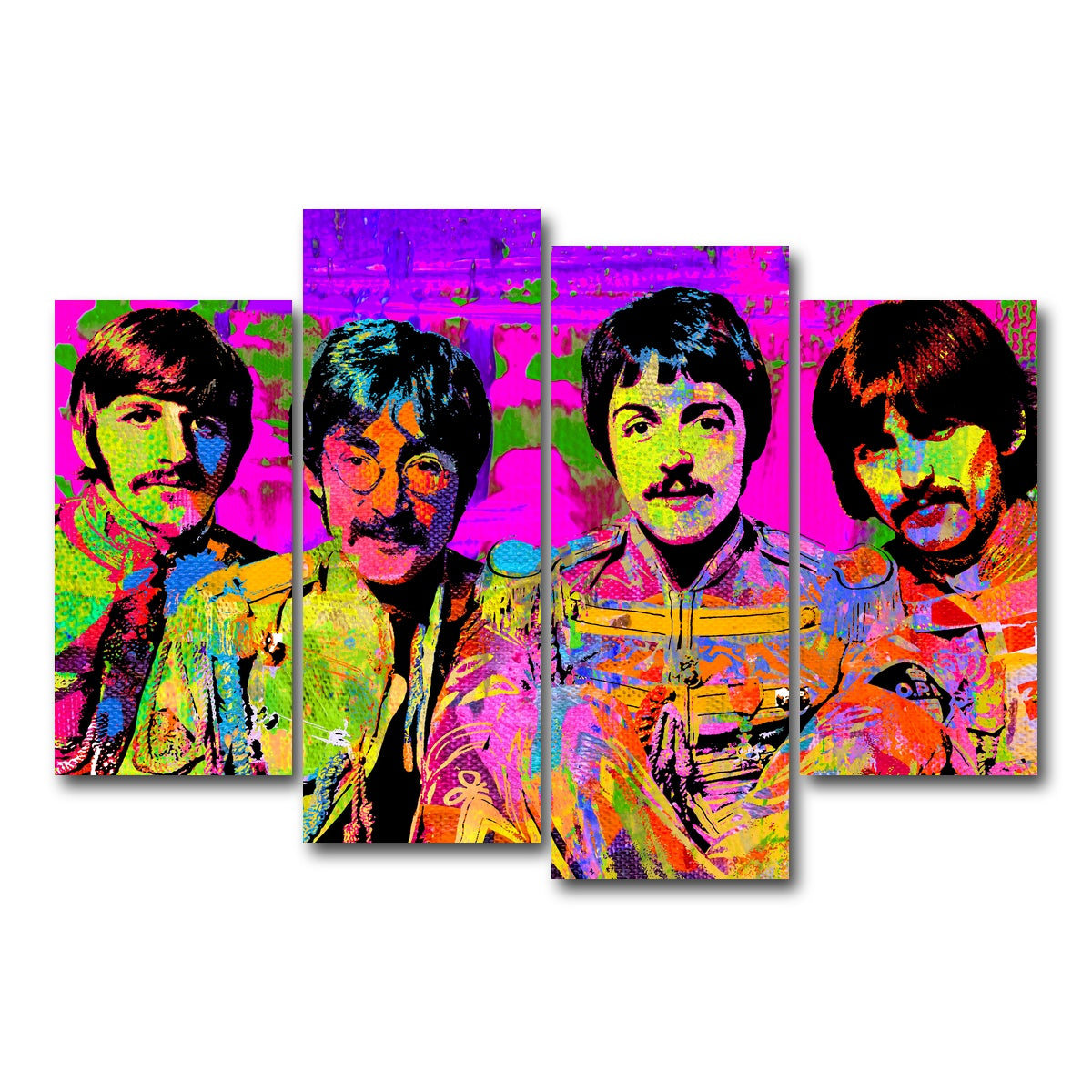 AUTO-MOCKUP WHITE | Sgt. Pepper's Beatles | 4 Piece | Gallery Wrap Canvas | group=4_short