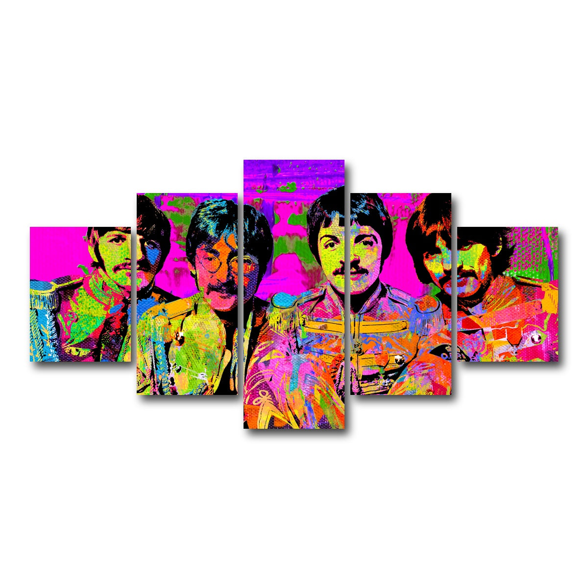 AUTO-MOCKUP WHITE | Sgt. Pepper's Beatles | 5 Piece | Gallery Wrap Canvas | group=5_short