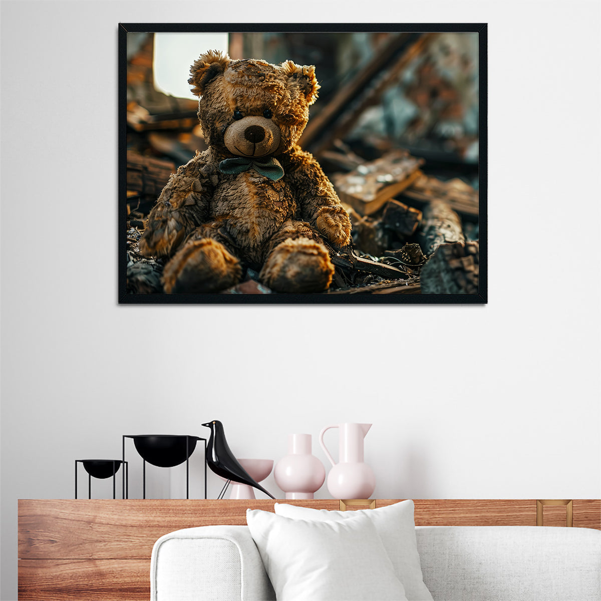 Shabby Teddy Bear Wall Art