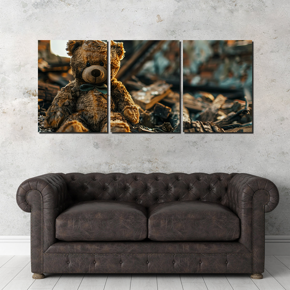 Shabby Teddy Bear Wall Art