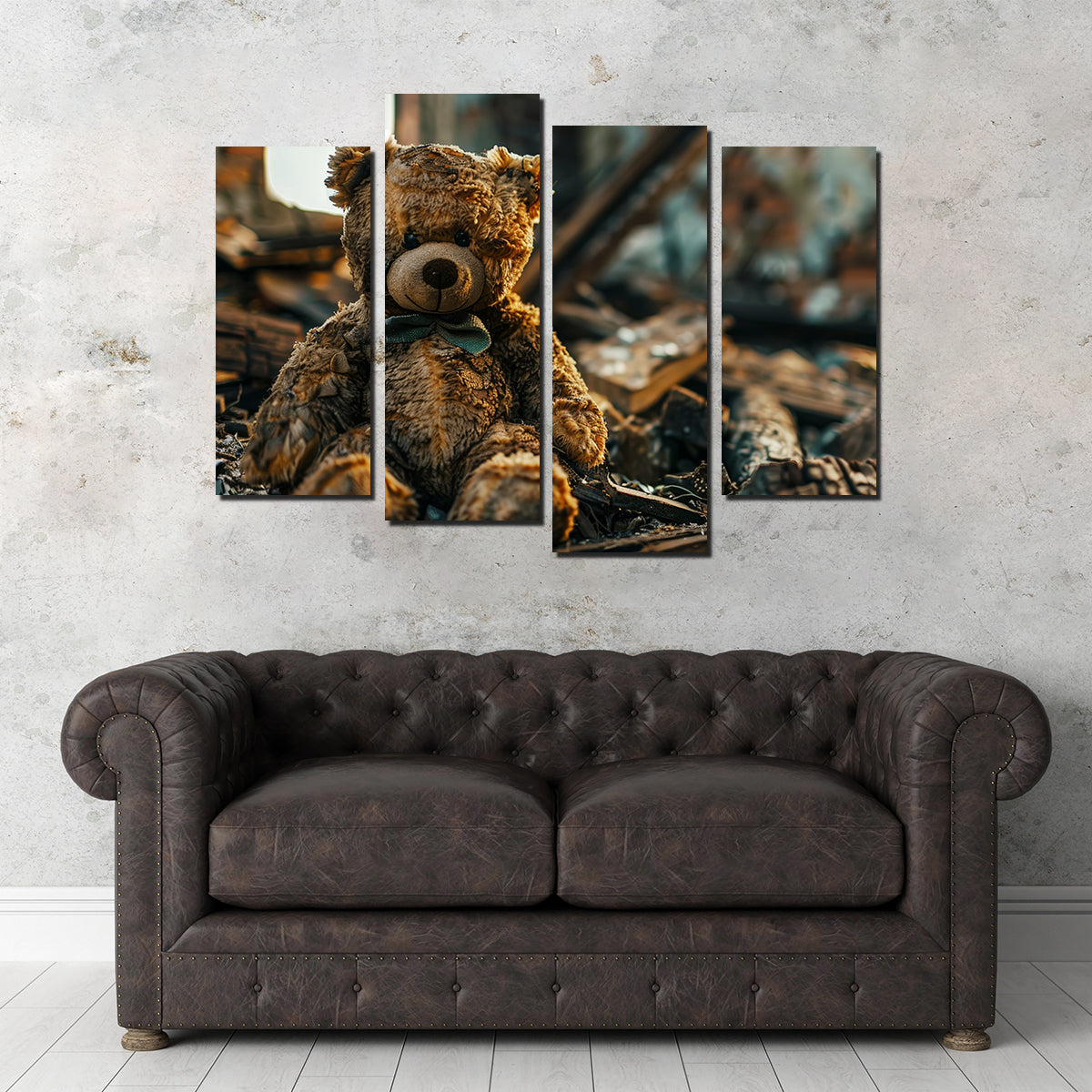 Shabby Teddy Bear Wall Art