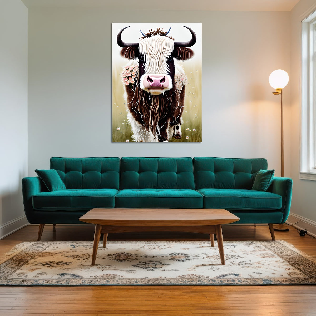 AUTO-MOCKUP ROOM | Shabby Chic Highland Cow