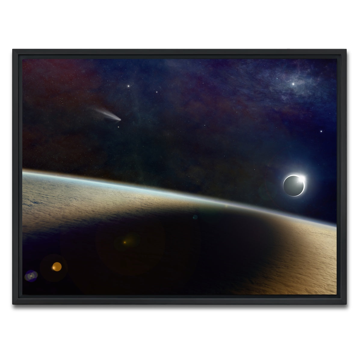 AUTO-MOCKUP WHITE | Shadow of the Solar Eclipse | 1 Piece | Black Framed Canvas | group=4x3