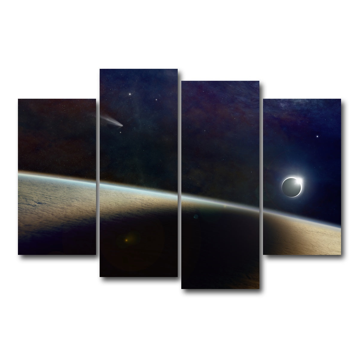 AUTO-MOCKUP WHITE | Shadow of the Solar Eclipse | 4 Piece | Gallery Wrap Canvas | group=4_short