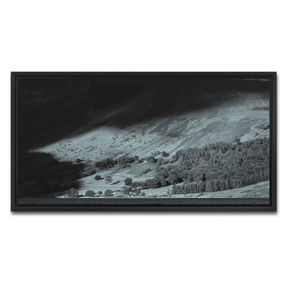 AUTO-MOCKUP WHITE | Shadow on the Mountain | 1 Piece | Black Framed Canvas | group=2x1