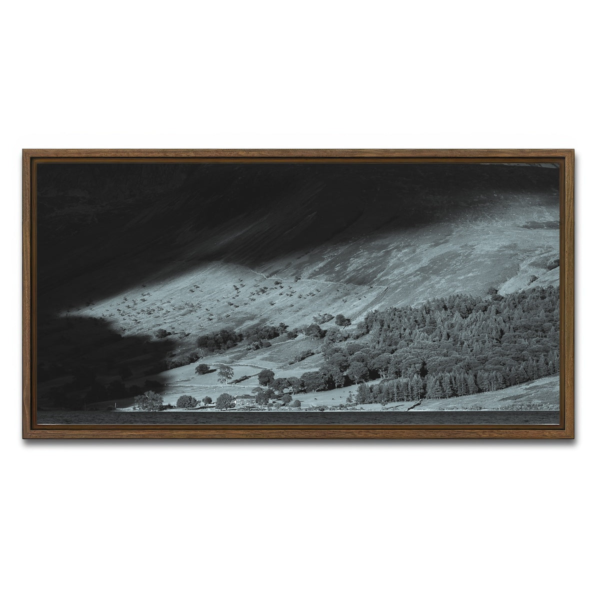 AUTO-MOCKUP WHITE | Shadow on the Mountain | 1 Piece | Walnut Framed Canvas | group=2x1