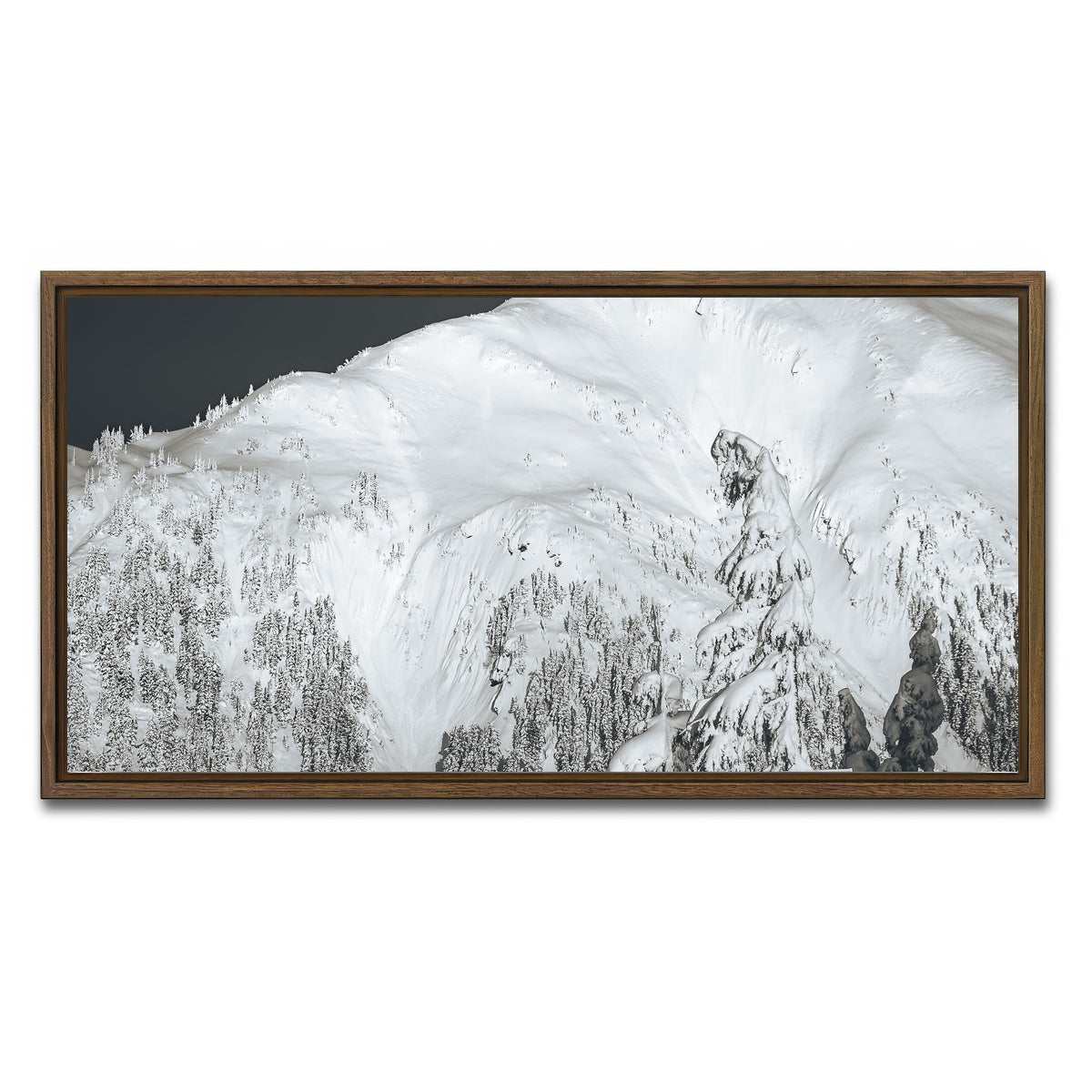 AUTO-MOCKUP WHITE | Shames Mountain 2 | 1 Piece | Walnut Framed Canvas | group=2x1