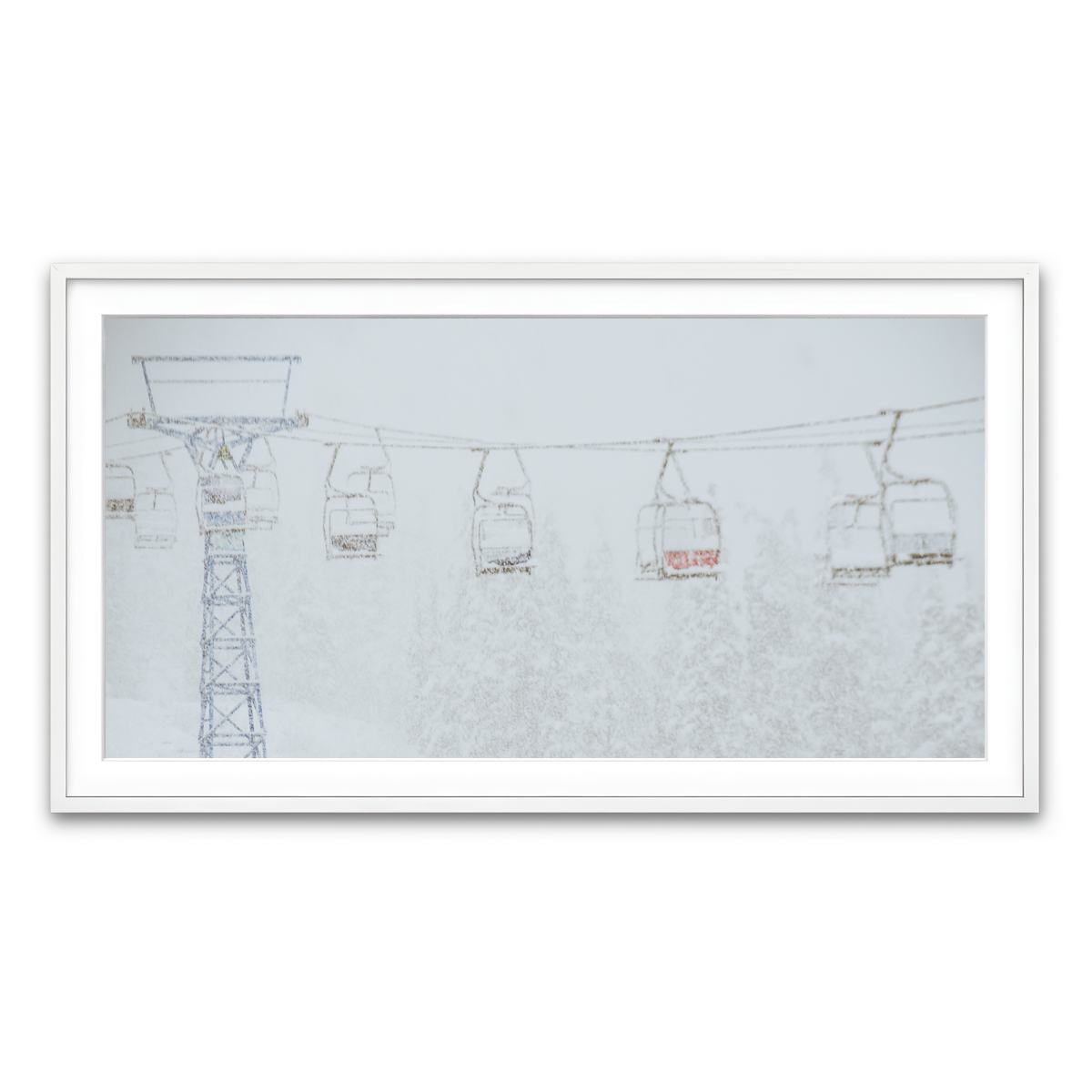 Framed Print 2x1 White