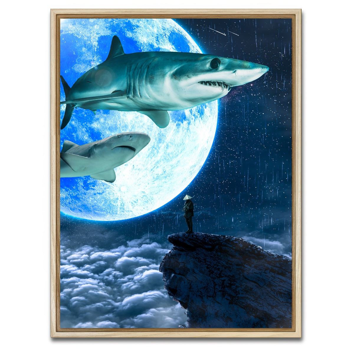 AUTO-MOCKUP WHITE | Shark Moon | 1 Piece | Natural Framed Canvas | group=3x4