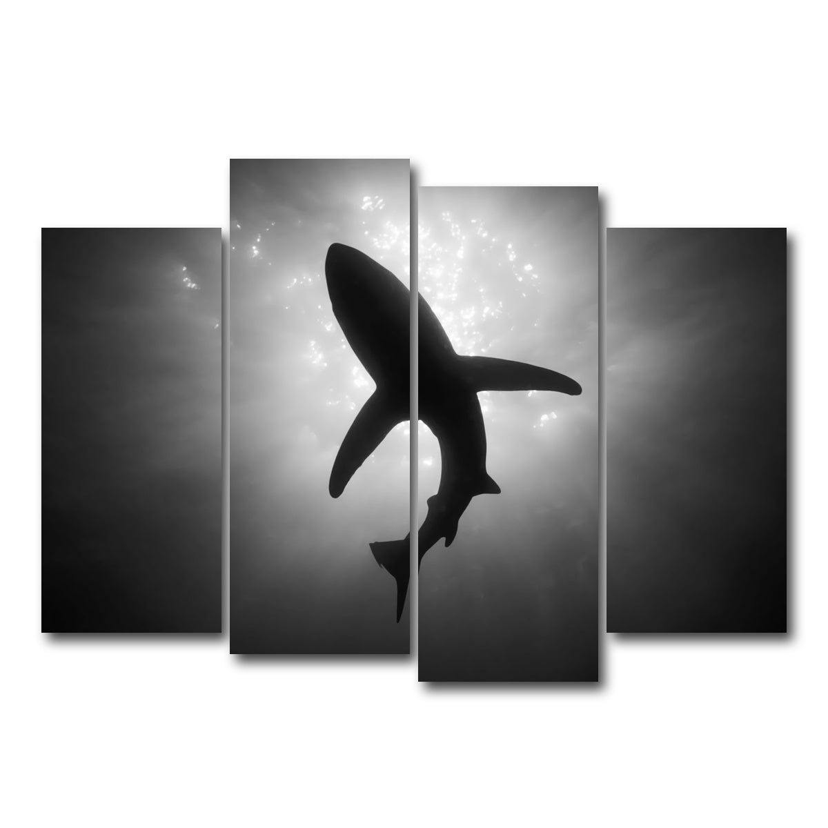 AUTO-MOCKUP WHITE | Shark Silhouette | 4 Piece | Gallery Wrap Canvas | group=4_normal