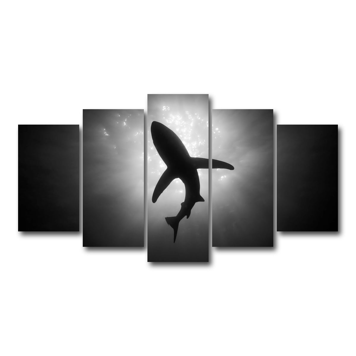 AUTO-MOCKUP WHITE | Shark Silhouette | 5 Piece | Gallery Wrap Canvas | group=5_normal