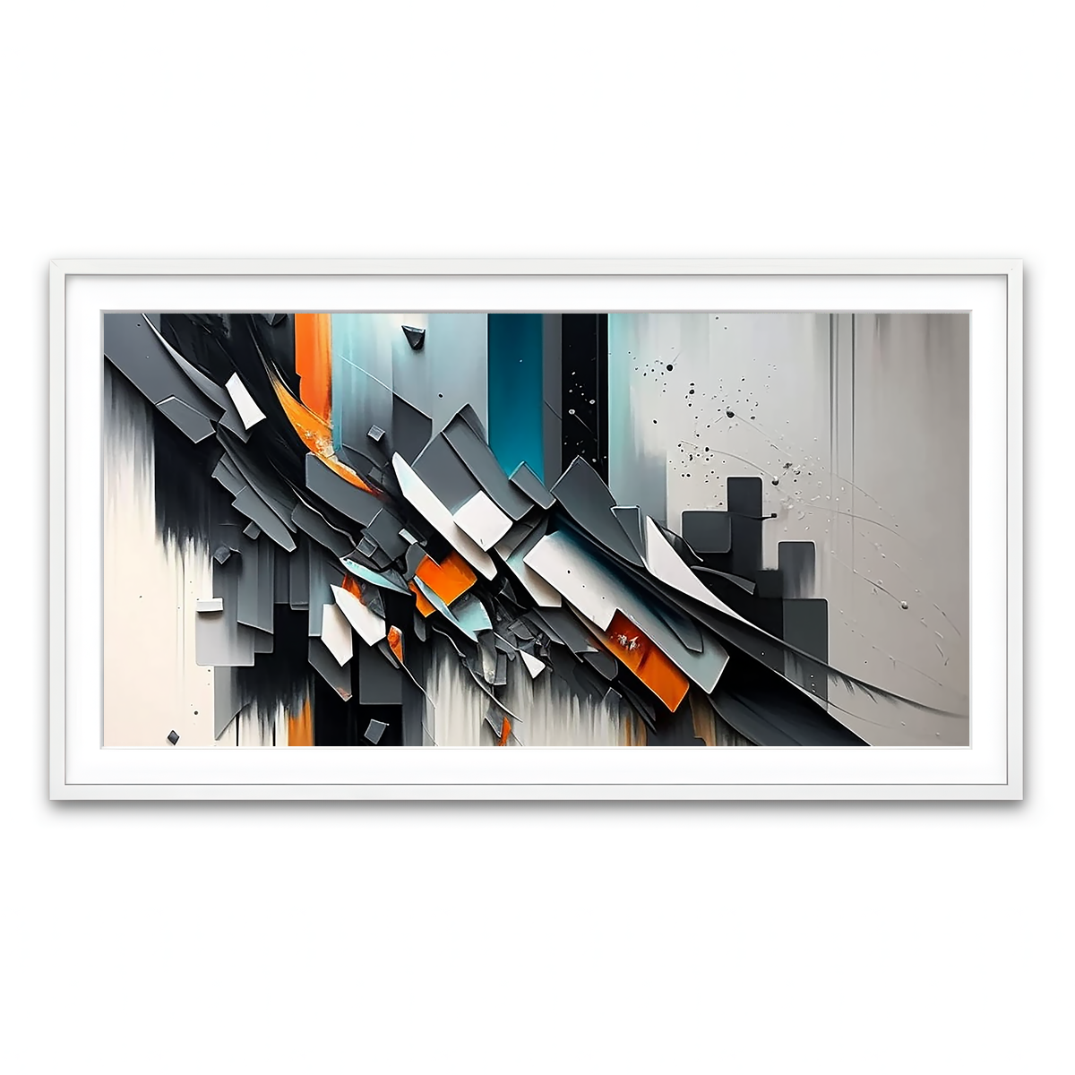 Framed Print 2x1 White