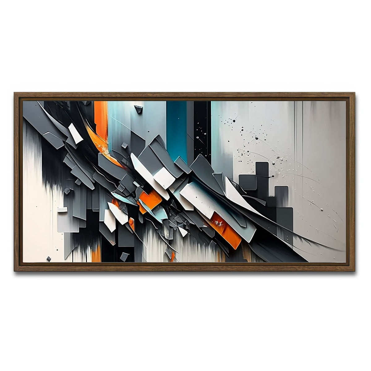 AUTO-MOCKUP WHITE | Shattered Embers | 1 Piece | Walnut Framed Canvas | group=2x1
