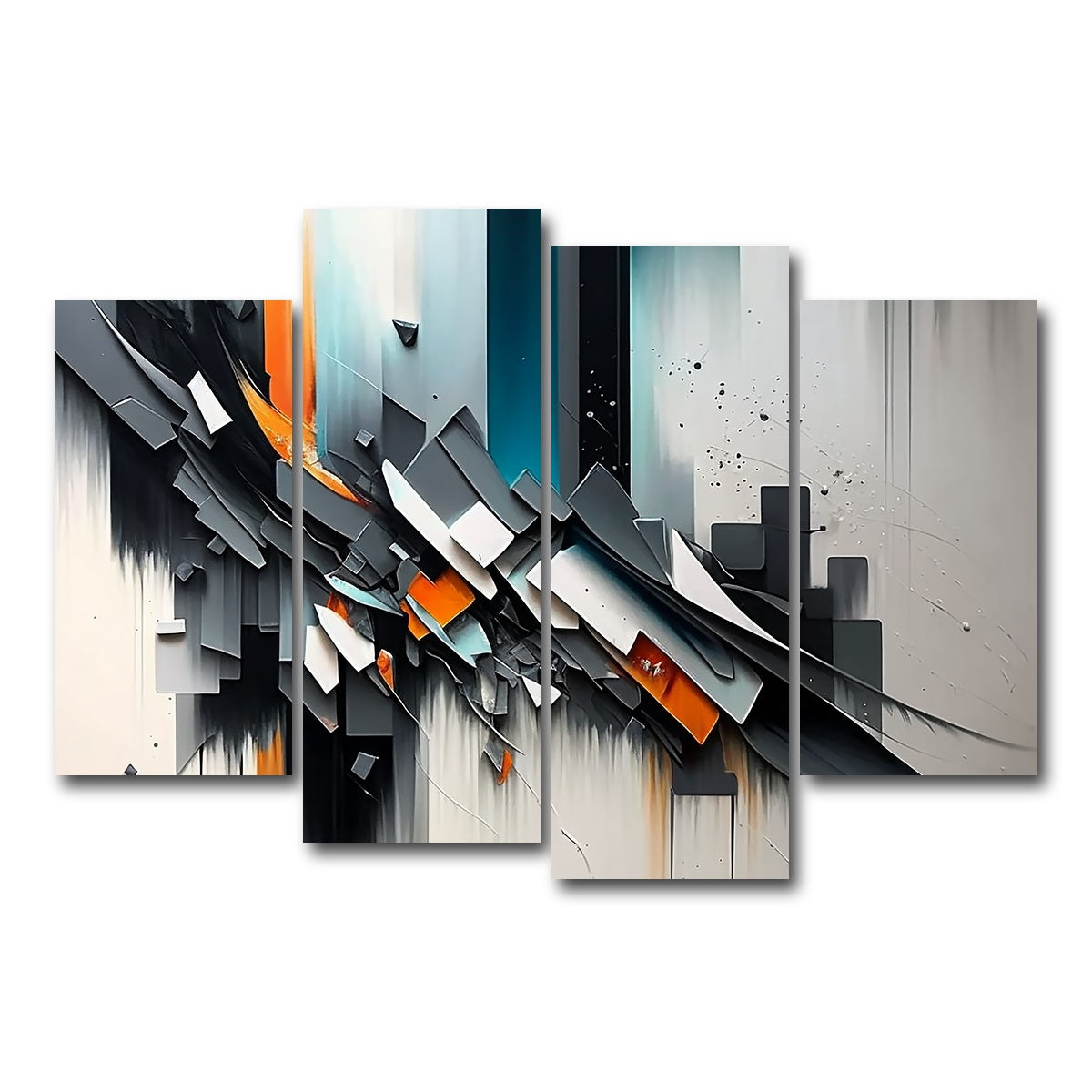 AUTO-MOCKUP WHITE | Shattered Embers | 4 Piece | Gallery Wrap Canvas | group=4_short