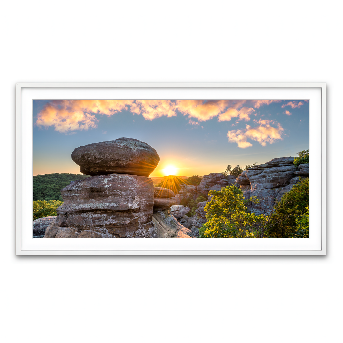 Framed Print 2x1 White