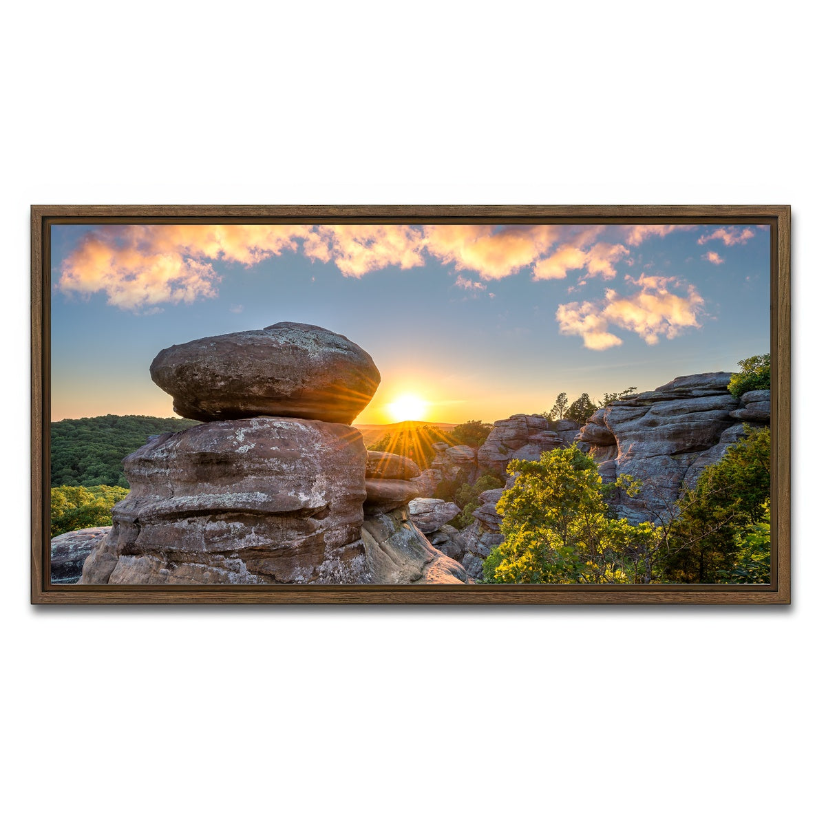 AUTO-MOCKUP WHITE | Shawnee National Forest - Garden of the Gods | 1 Piece | Walnut Framed Canvas | group=2x1
