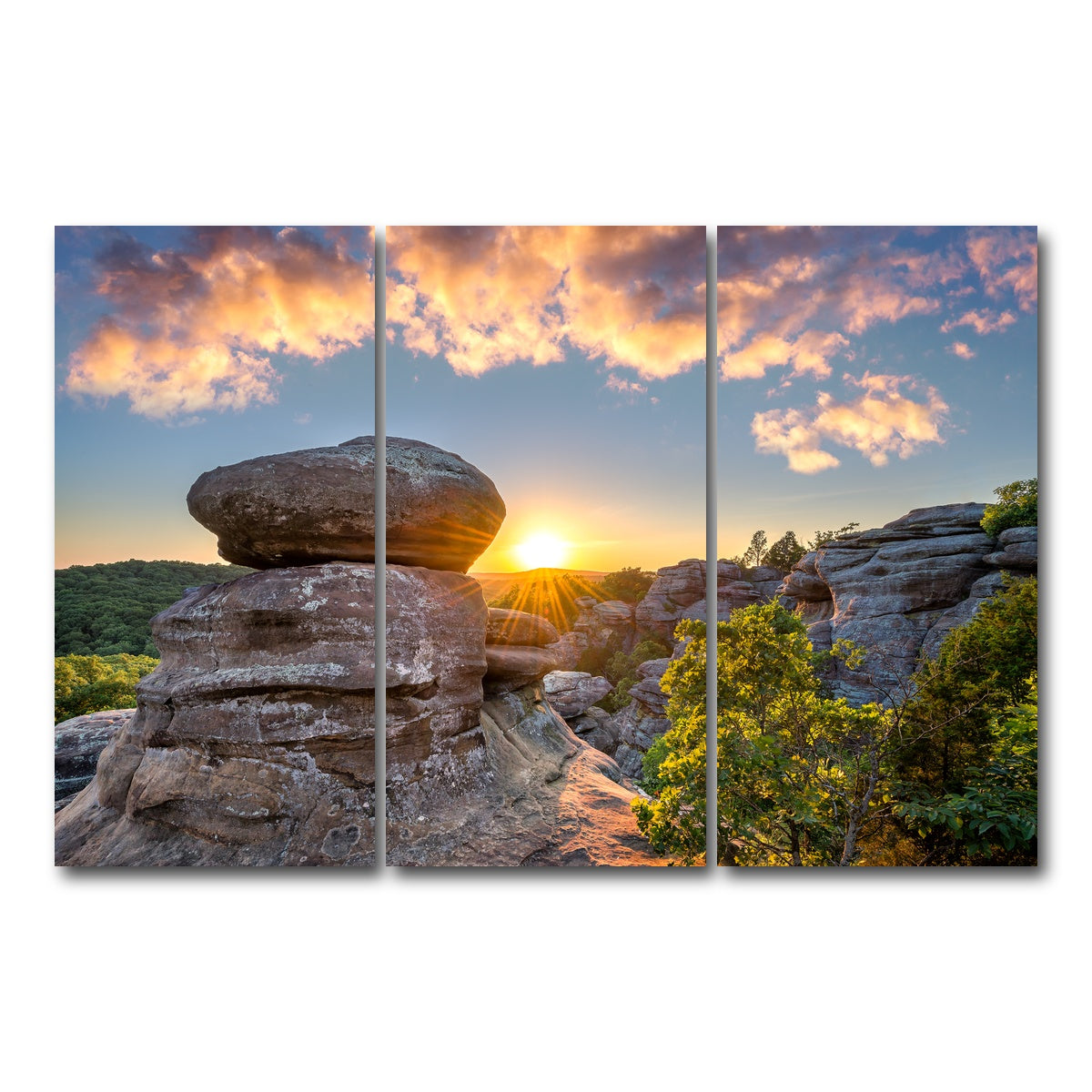 AUTO-MOCKUP WHITE | Shawnee National Forest - Garden of the Gods | 3 Piece | Gallery Wrap Canvas | group=12x24