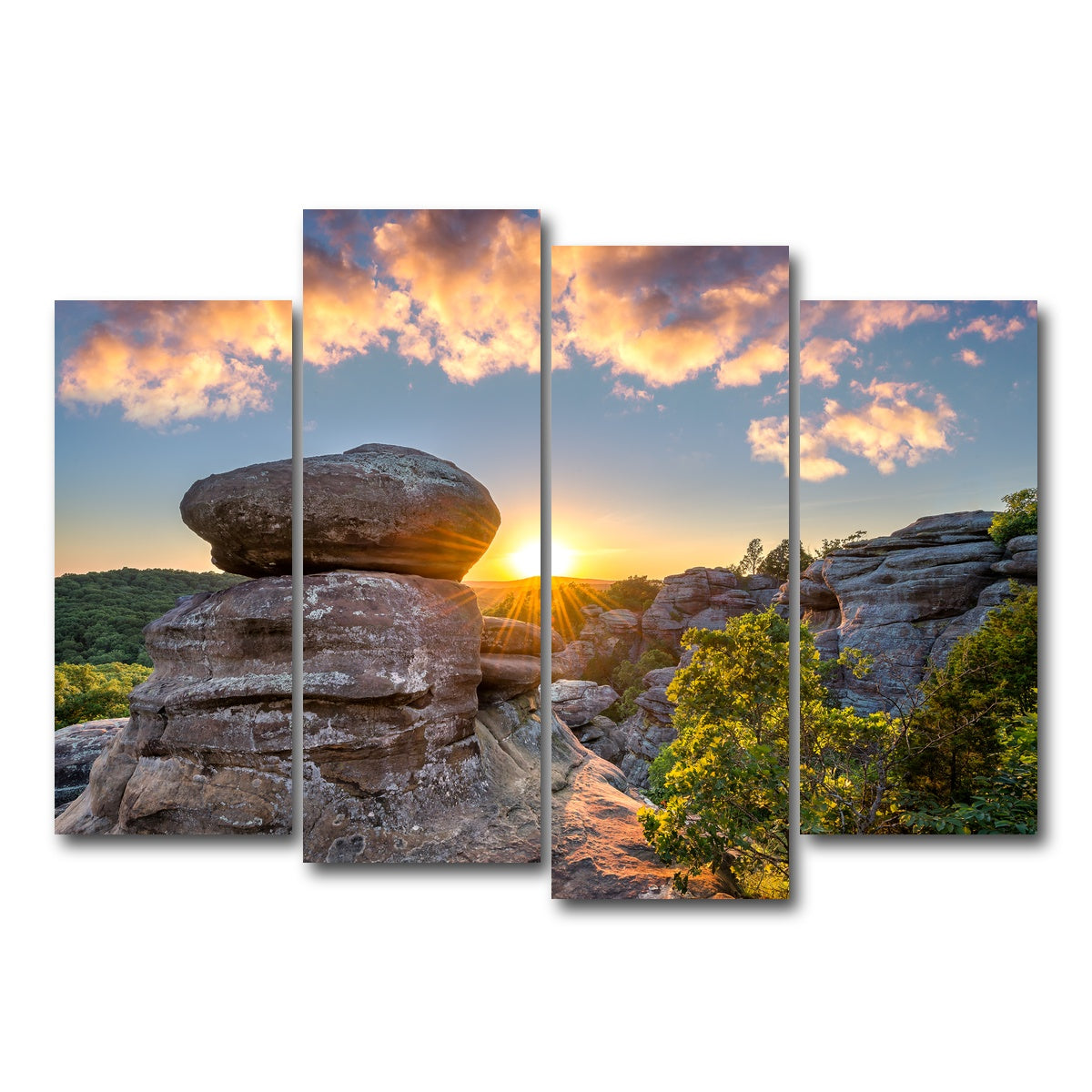 AUTO-MOCKUP WHITE | Shawnee National Forest - Garden of the Gods | 4 Piece | Gallery Wrap Canvas | group=4_normal