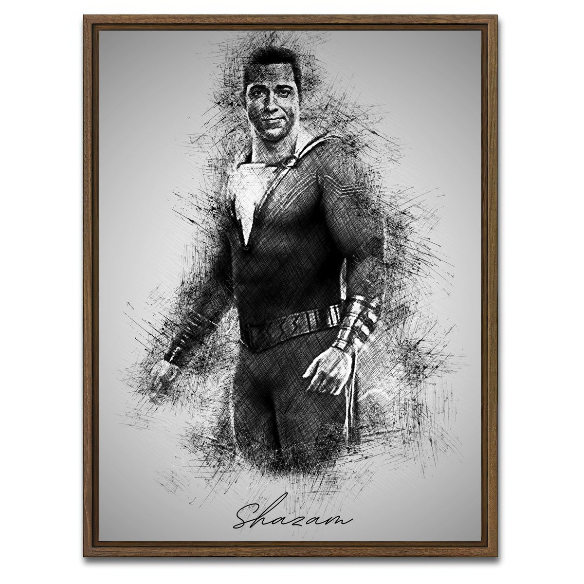 AUTO-MOCKUP WHITE | Shazam | 1 Piece | Walnut Framed Canvas | group=3x4