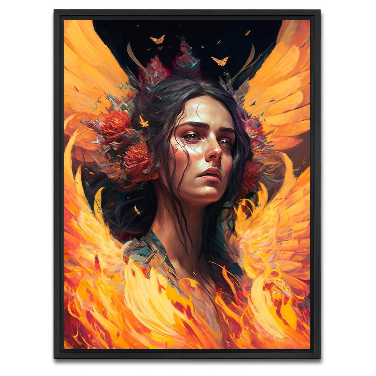 AUTO-MOCKUP WHITE | She's on Fire | 1 Piece | Black Framed Canvas | group=3x4