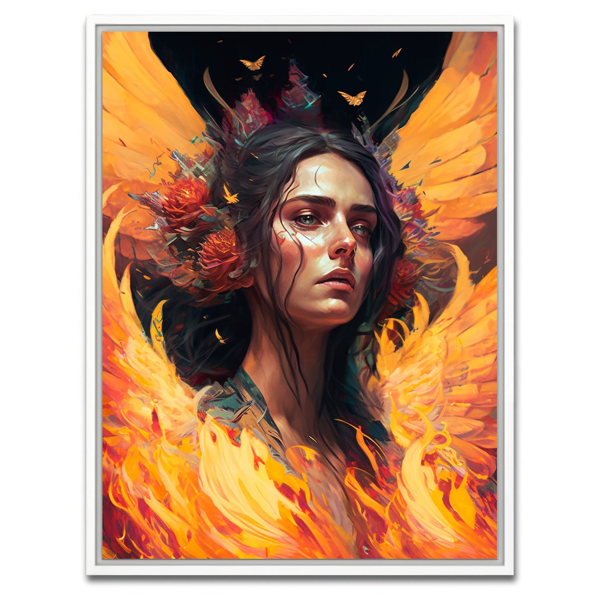 AUTO-MOCKUP WHITE | She's on Fire | 1 Piece | White Framed Canvas | group=3x4