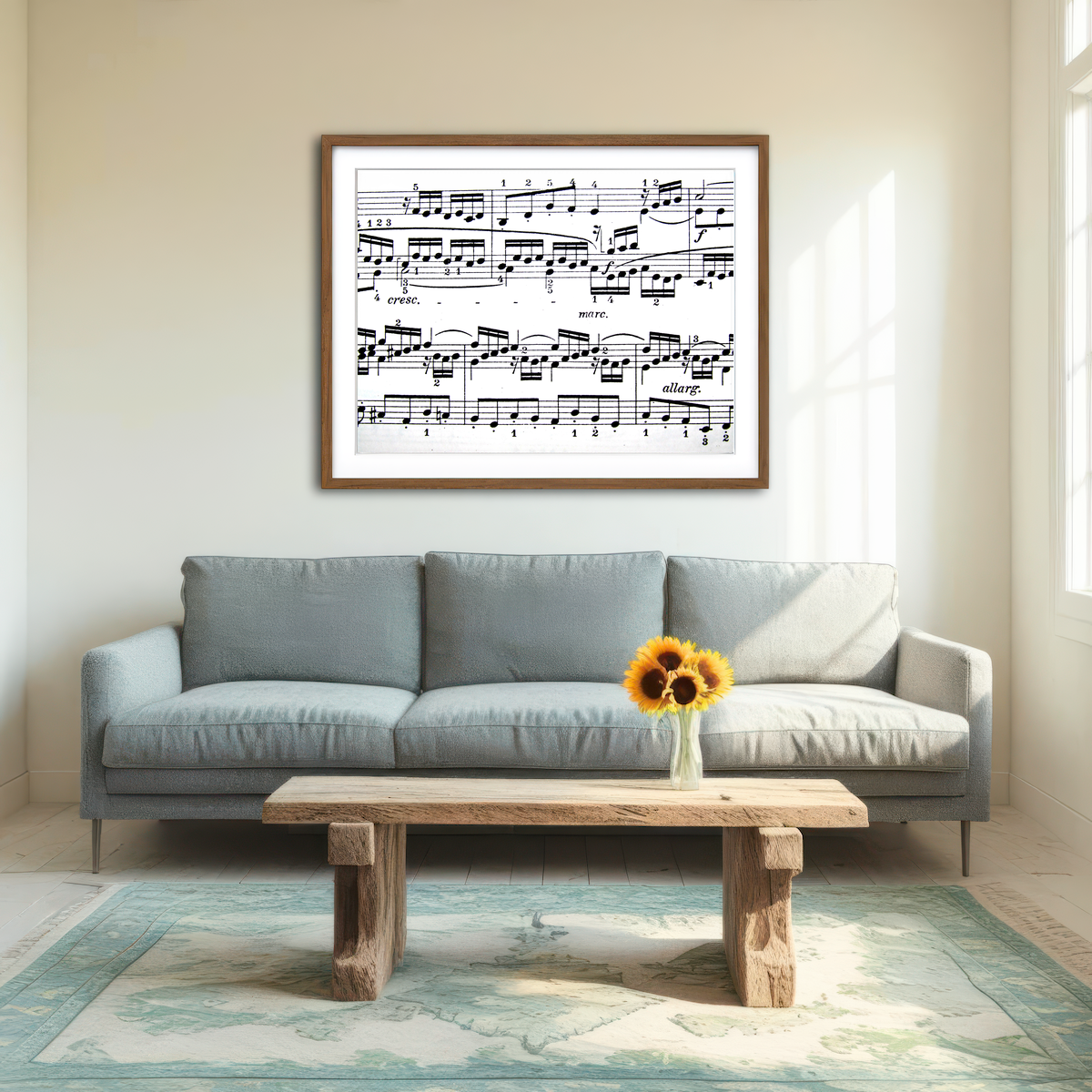 AUTO-MOCKUP ROOM | Sheet Music Wall Art