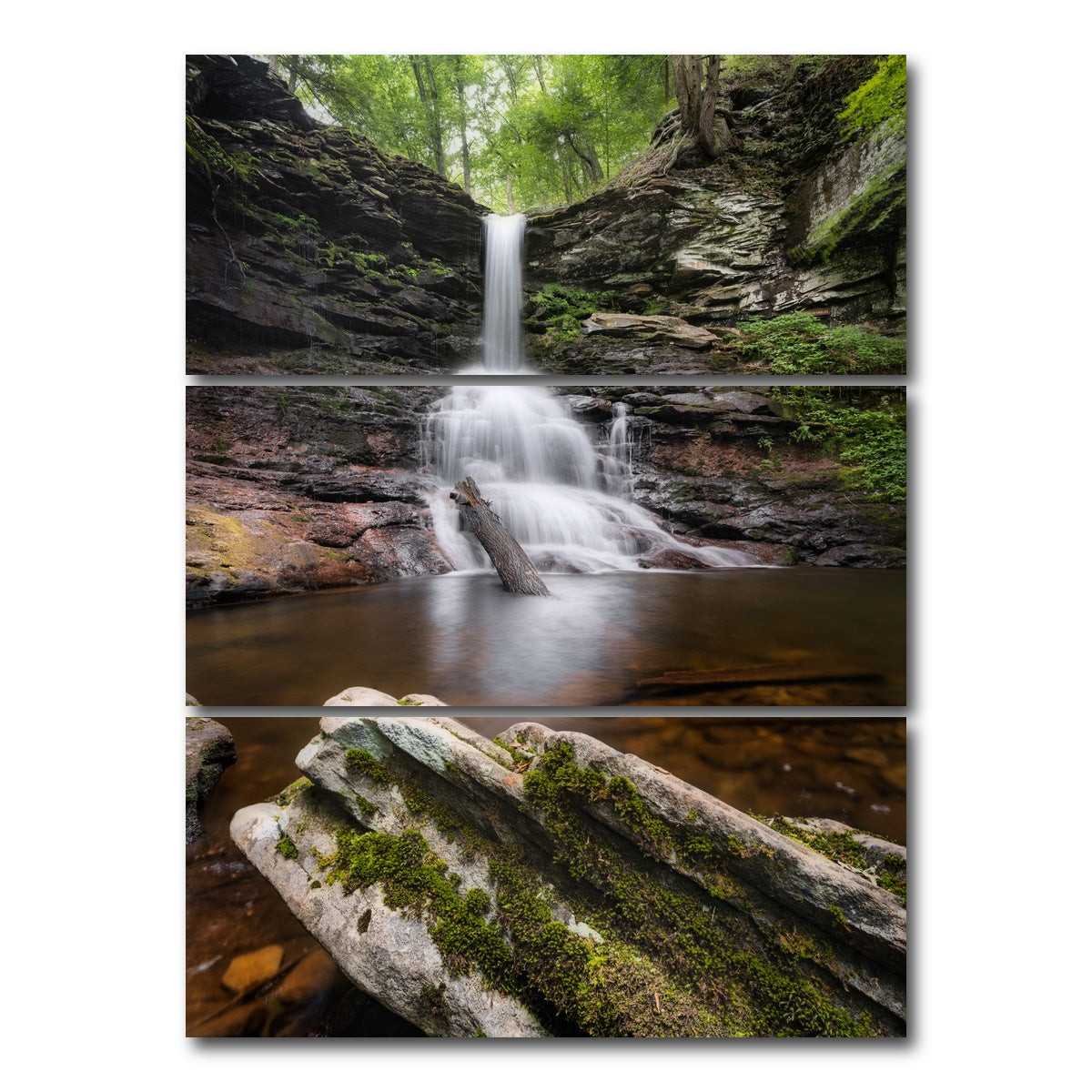 AUTO-MOCKUP WHITE | Sheldon Reynolds Falls | 3 Piece | Gallery Wrap Canvas | group=8x18_stacked