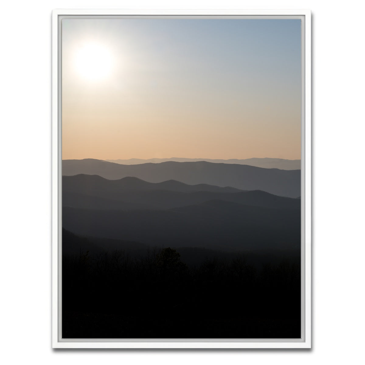 AUTO-MOCKUP WHITE | Shenandoah Sunrise | 1 Piece | White Framed Canvas | group=3x4