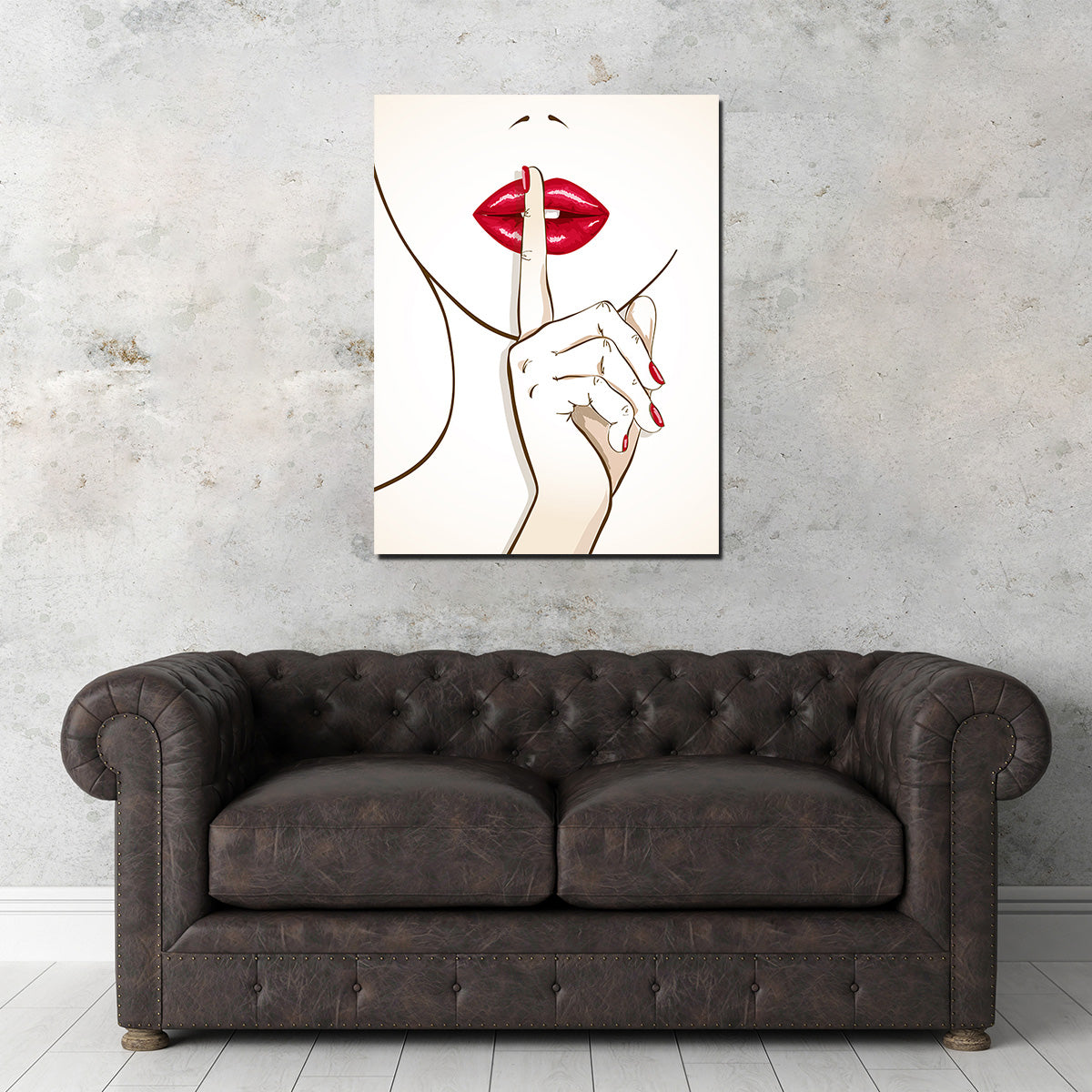 Shh Lips Wall Art