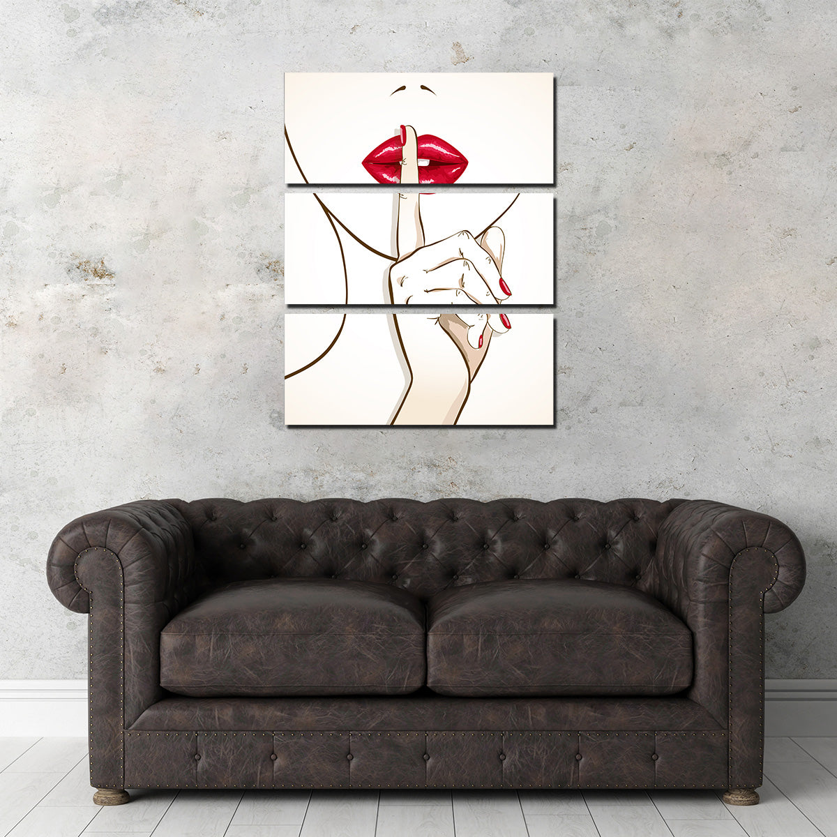 Shh Lips Wall Art