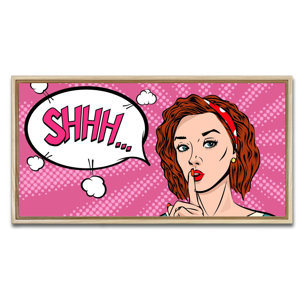 AUTO-MOCKUP WHITE | Shhh | 1 Piece | Natural Framed Canvas | group=2x1