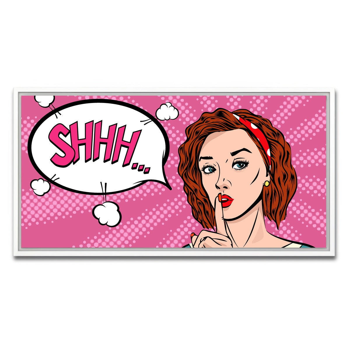 AUTO-MOCKUP WHITE | Shhh | 1 Piece | White Framed Canvas | group=2x1