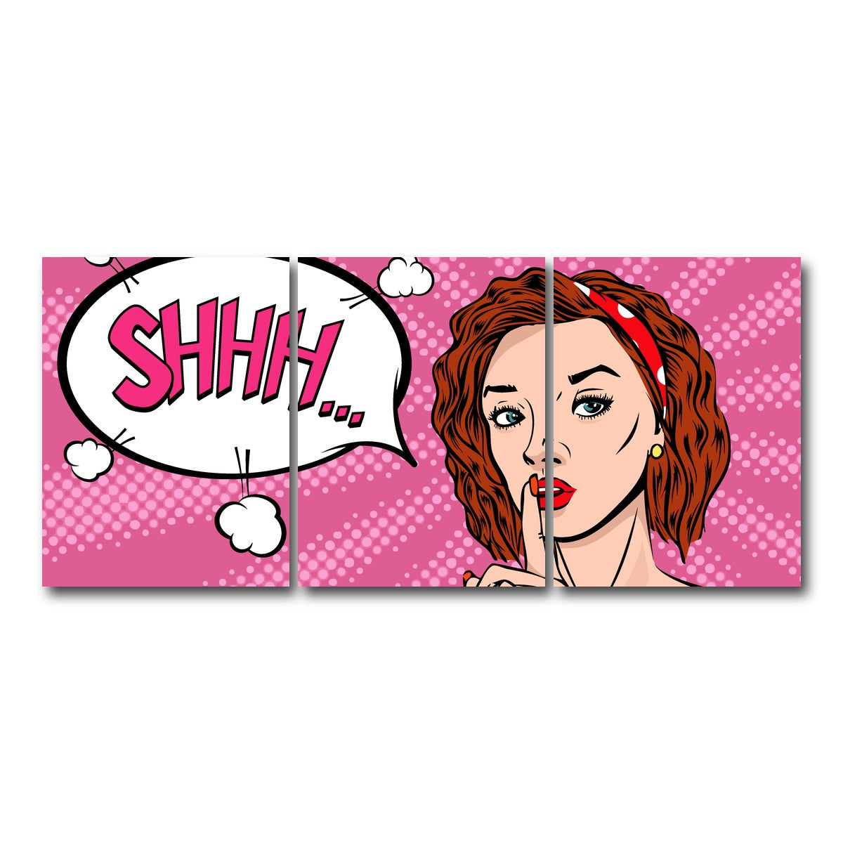 AUTO-MOCKUP WHITE | Shhh | 3 Piece | Gallery Wrap Canvas | group=18x24