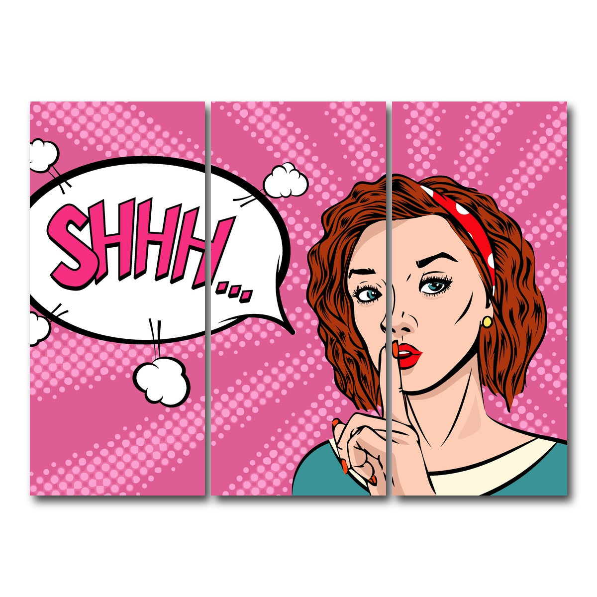AUTO-MOCKUP WHITE | Shhh | 3 Piece | Gallery Wrap Canvas | group=8x18
